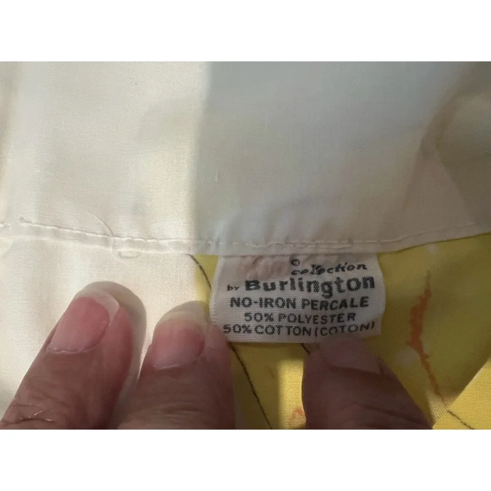 VERA NEUMANN Yellow Floral Tulip Print VTG Pillowcase By Burlington-Made In USA-